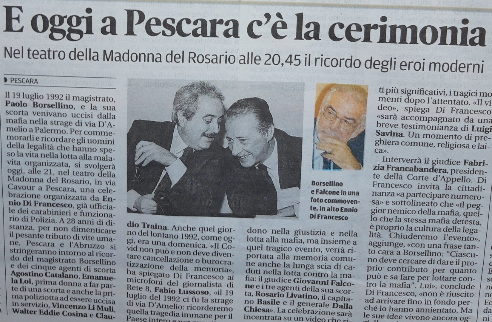 L’ABRUZZO NON DIMENTICA